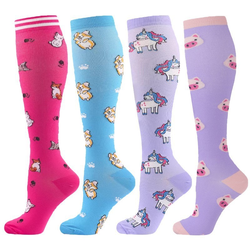 Juego de 6 pares de calcetines deportivos de compresión transfronterizos para fitness, calcetines largos de compresión para pantorrillas para hombres y mujeres, calcetines de compresión elásticos. image 72