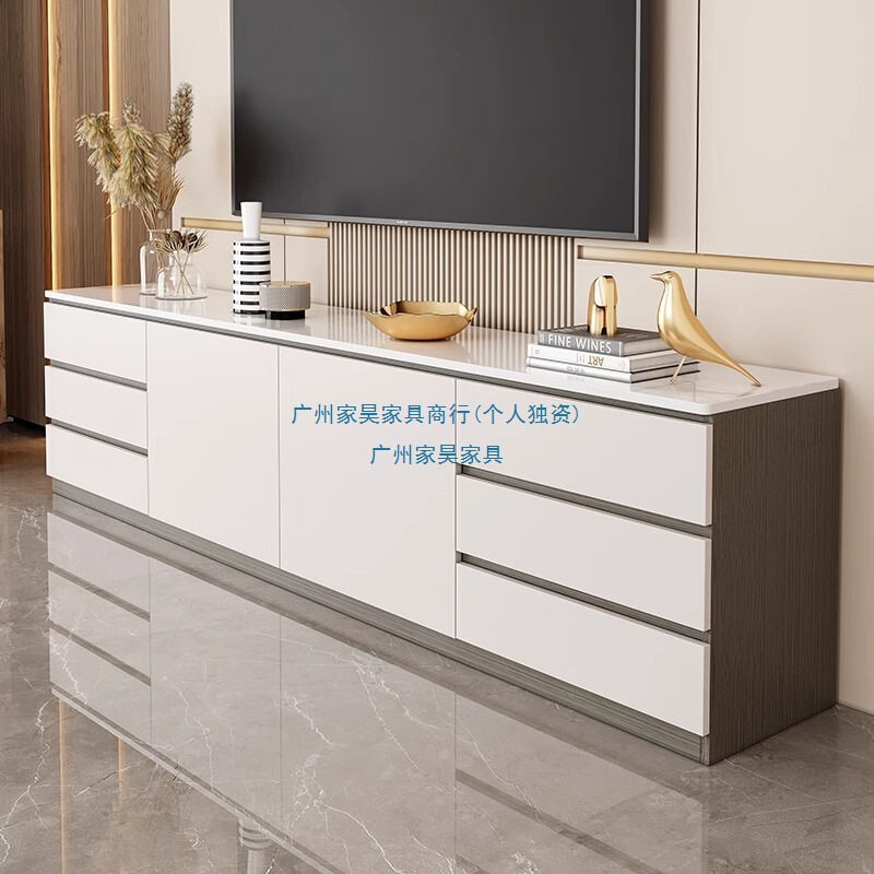 实木电视柜客厅落地岩板轻奢电视机柜家用高柜岩板一体全屋家具柜|undefined