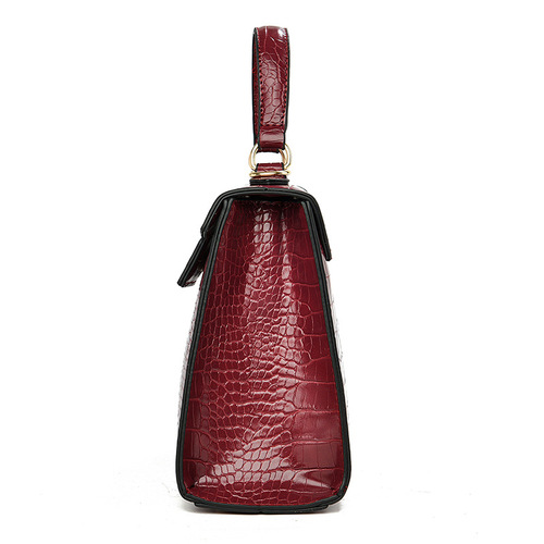 Leather Crocodile Print Kelly Bag 2025 New Fashion Simple Shoulder Crossbody Bag High-end Women's Handbag Cross-border