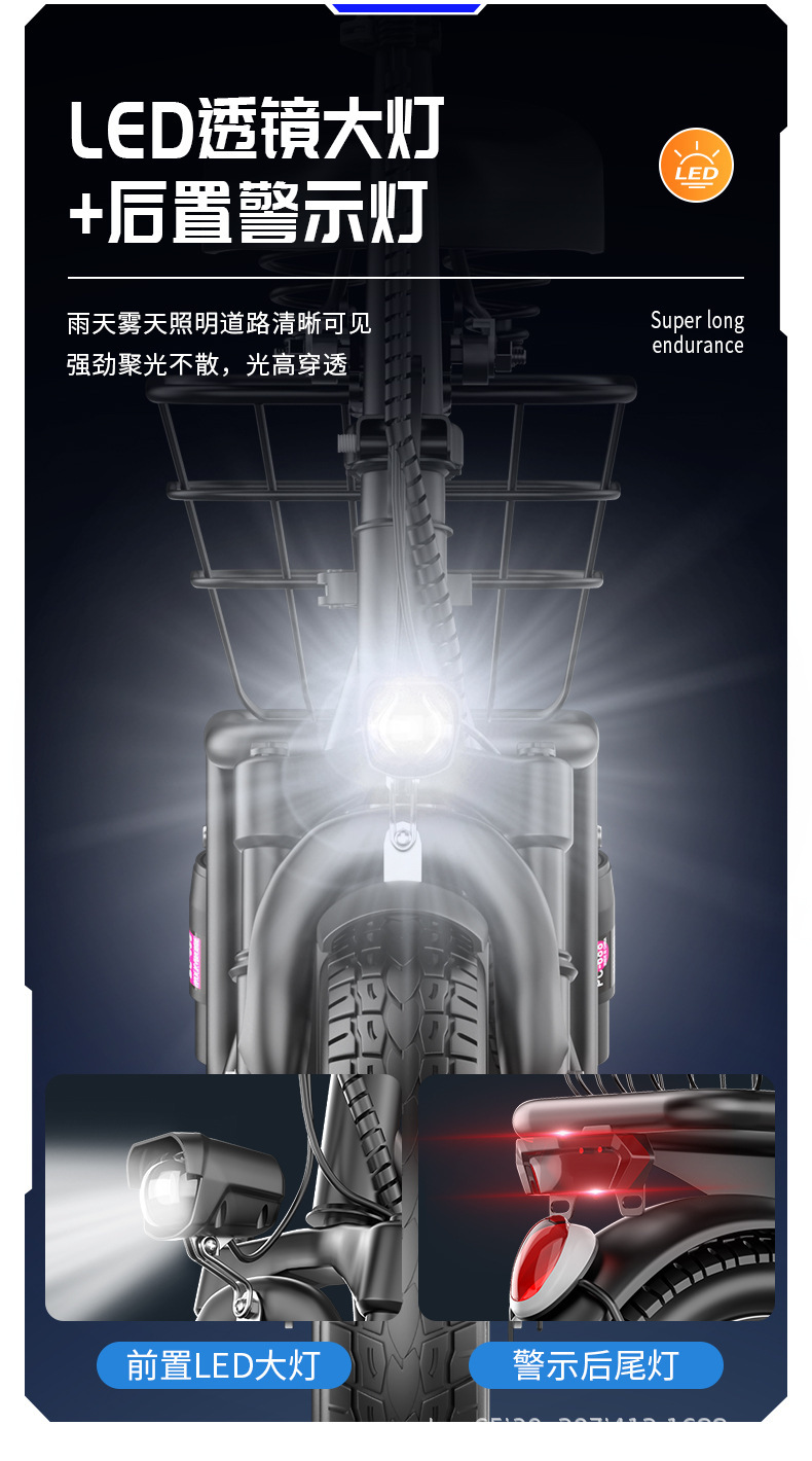 Cross-border bestseller: Directly supplied by manufacturer, 14-inch 500W high-power motor portable foldable electric scooter for grocery shopping