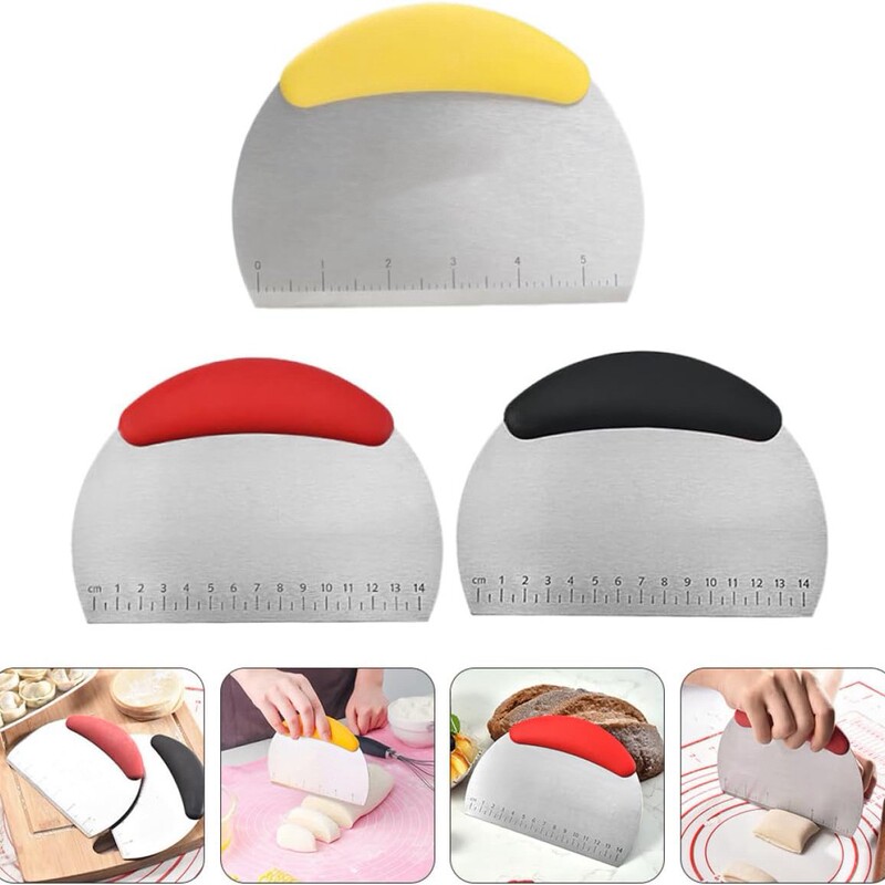 100g Stainless Steel Dough Scraper with Scale for Home Use, Suitable for Cutting Dough, Making Steamed Buns, Hand-Rolled Noodles, Rice Noodles, Flour, and Cake Baking