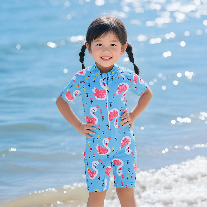 Traje de baño mono de los niños protección solar traje de surf bebé coreano dibujos animados niños traje de baño de vacaciones