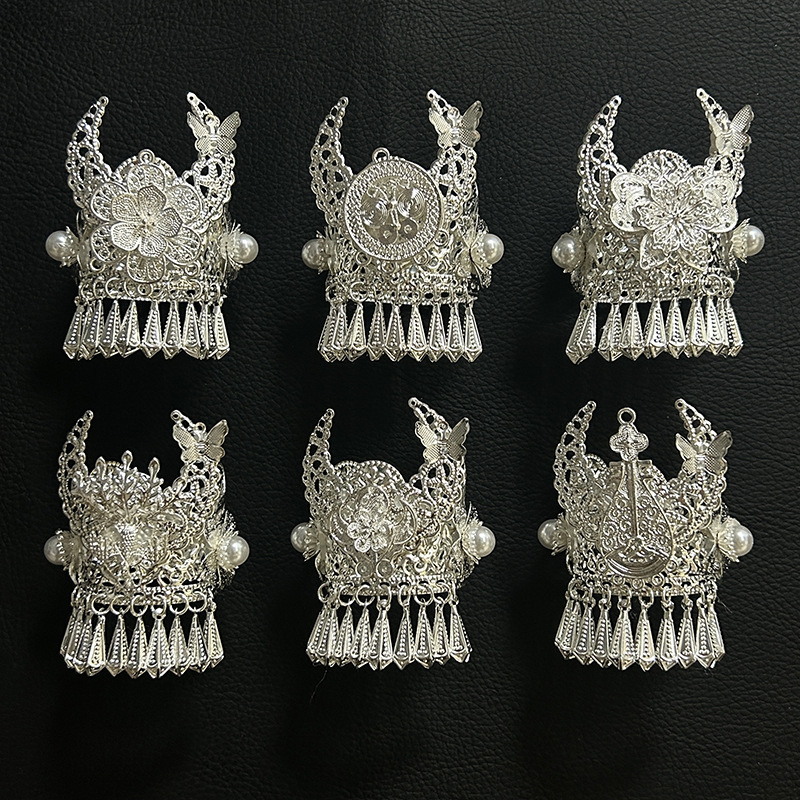 Guizhou Miao Ethnic Hair Crown Fridge Magnet, Miao Hat Headwear, Miao Village Ethnic Minority Cultural and Creative Tourism Souvenirs