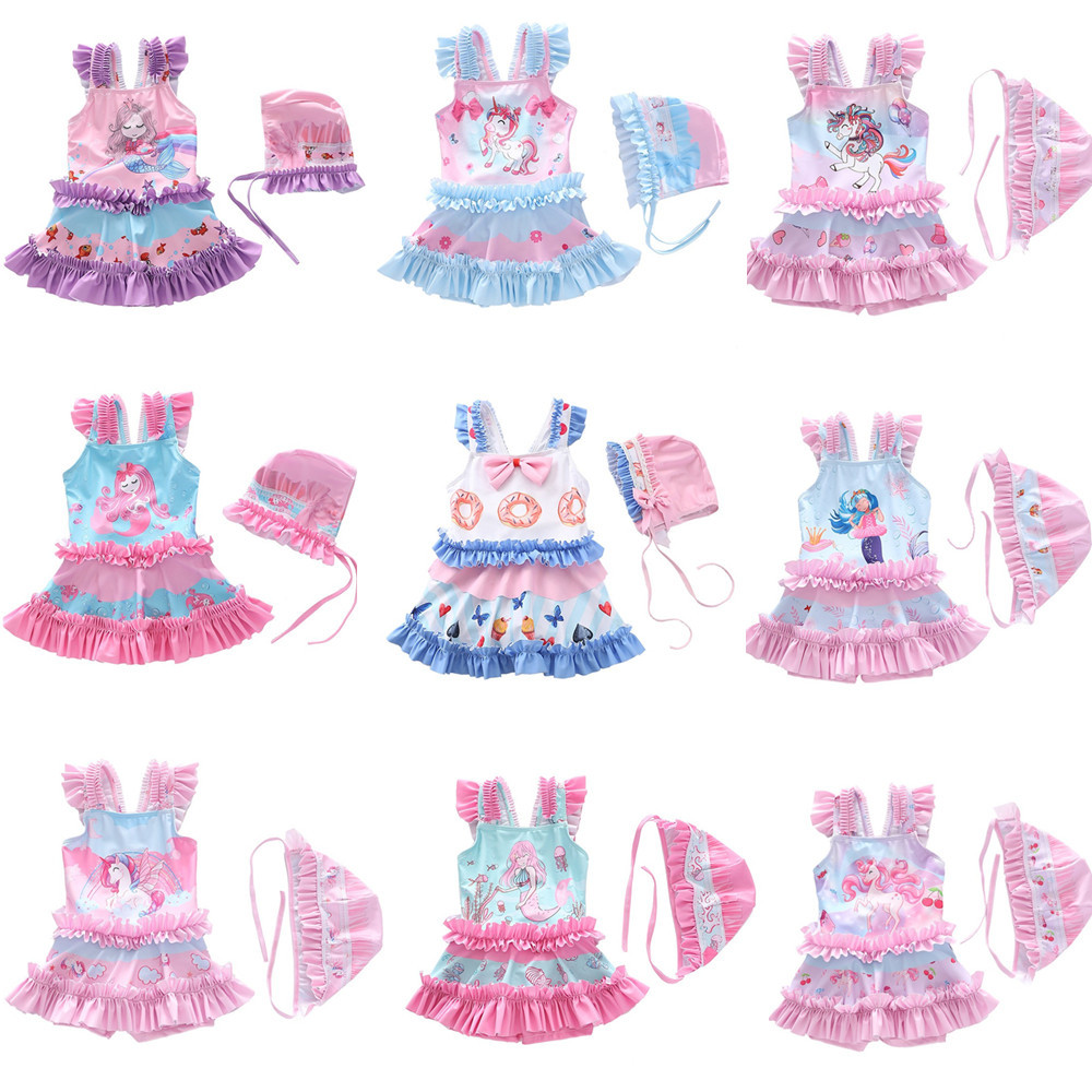 New Children's Swimsuit Female One-Piece Baby Girl New Swimsuit Cute Infant Girl Swimsuit Little Princess