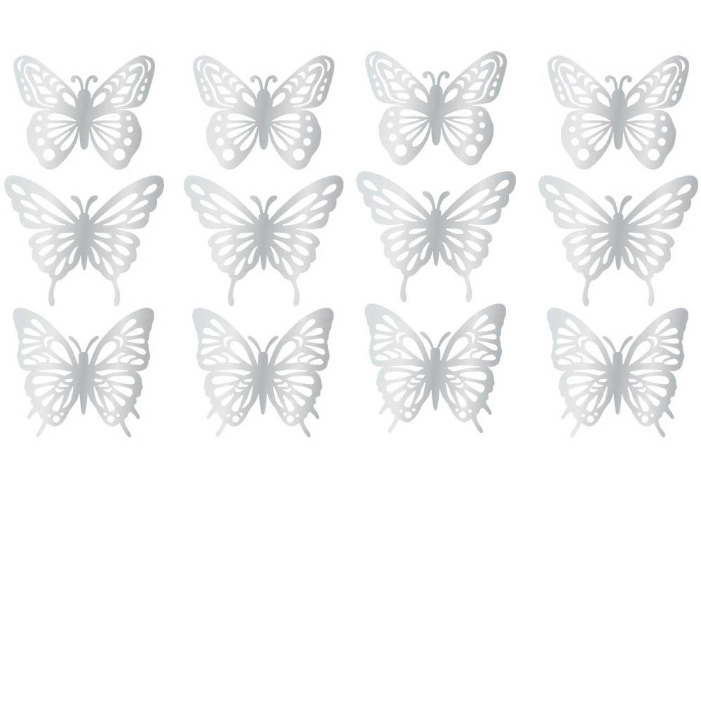 12 unids dorado 3D tridimensional hueco mariposa pegatinas de pared cumpleaños boda fiesta decoración de la pared sala de estar Decoración