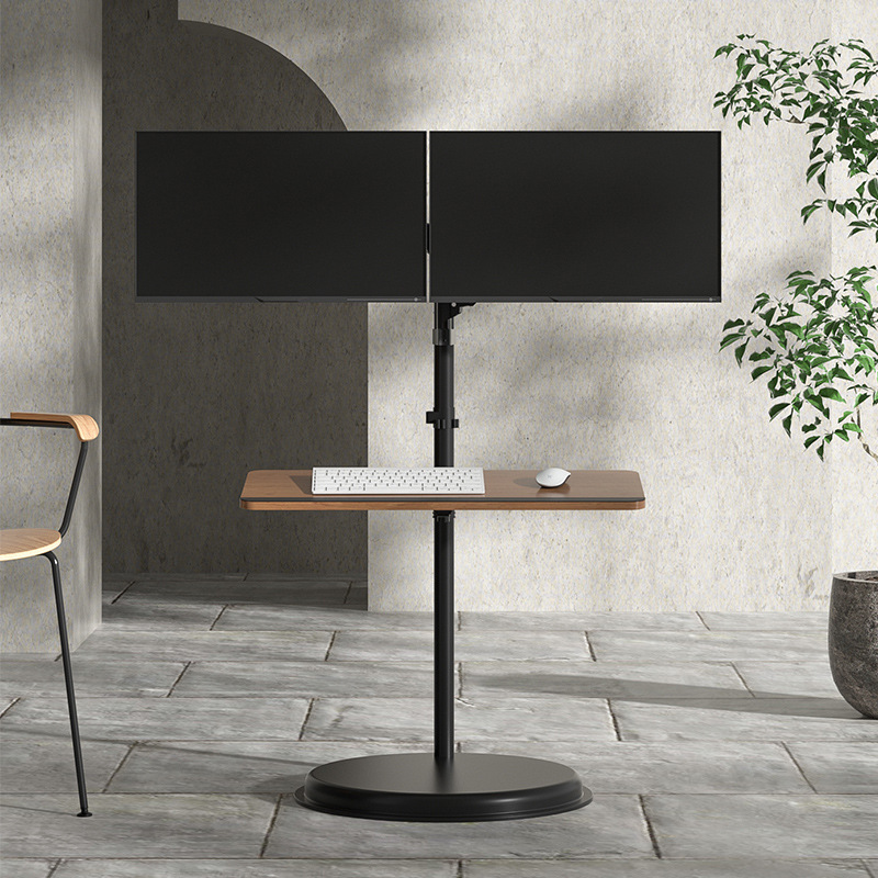 Universal 22/24/27/ 32inch Computer Monitor Floor-Standing Mobile Horizontal and Vertical Screen Stand Dual-Screen/Multi-Screen Air Pressure Arm