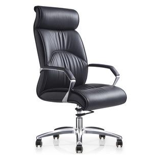 Black Western leather thickened steel frame lifting pulley high backrest office chair manager supervisor computer chair office chair office chair office chair
