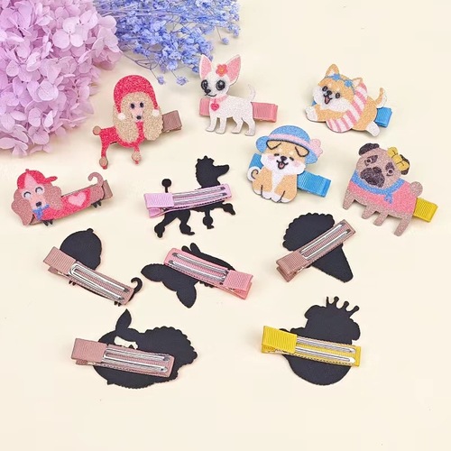 Summer cute cartoon pet dog hair clip 20405 super cute animal parent-child hair accessories holiday style baby side clip