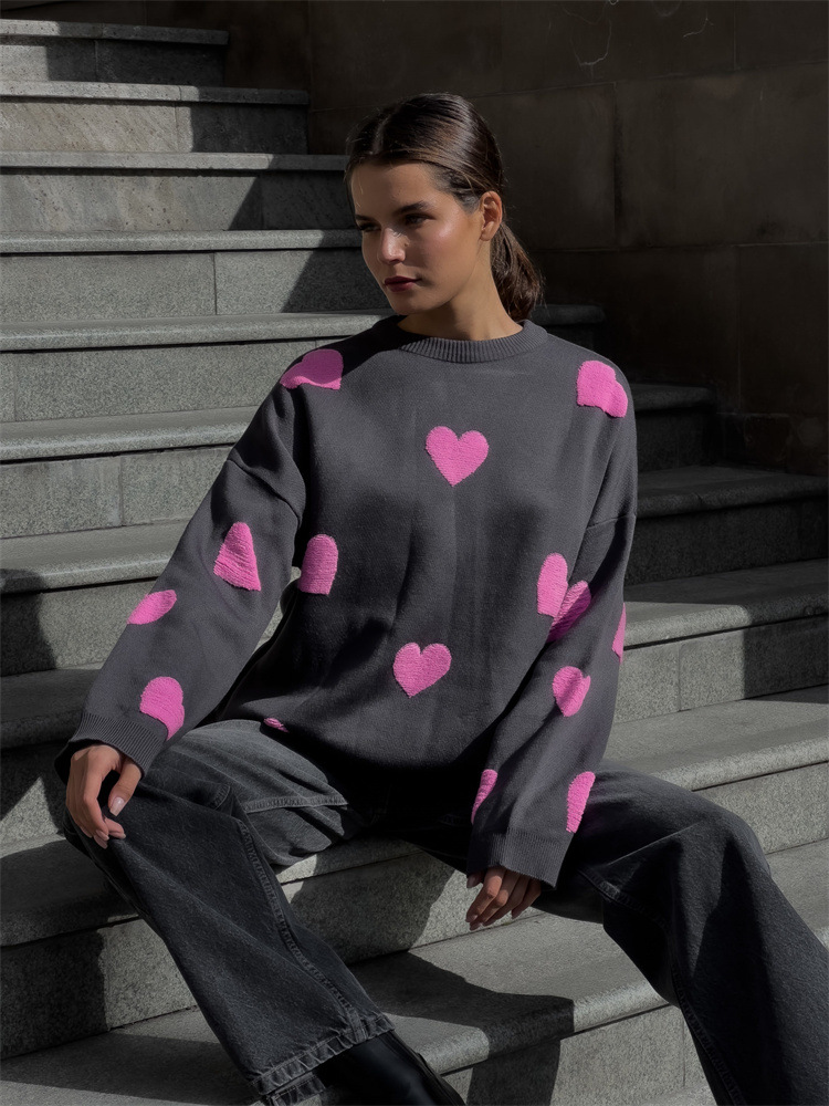 546g Weight Long Sleeve Sleeve Length Pullovers Placket Type Regular Sleeve Sleeve Type Spandex Fabric Type Ordinary Model (50cm <Length ≤ 65cm) Top Length Pullovers, Sweater, Knitwear Tops Type Date, Festival Occasion Polo collar Neckline Printing Function Loose Fit Type Valentine'S Day Festival Solid Color Pattern Winter, Spring, Autumn Season Women's, Adults Gender Japanese and Korean Leisure, Simple Style Style Wholesale Women's Adults Japanese And Korean Leisure Simple Style Solid Color Long Sleeve Sweaters & Cardigans 33