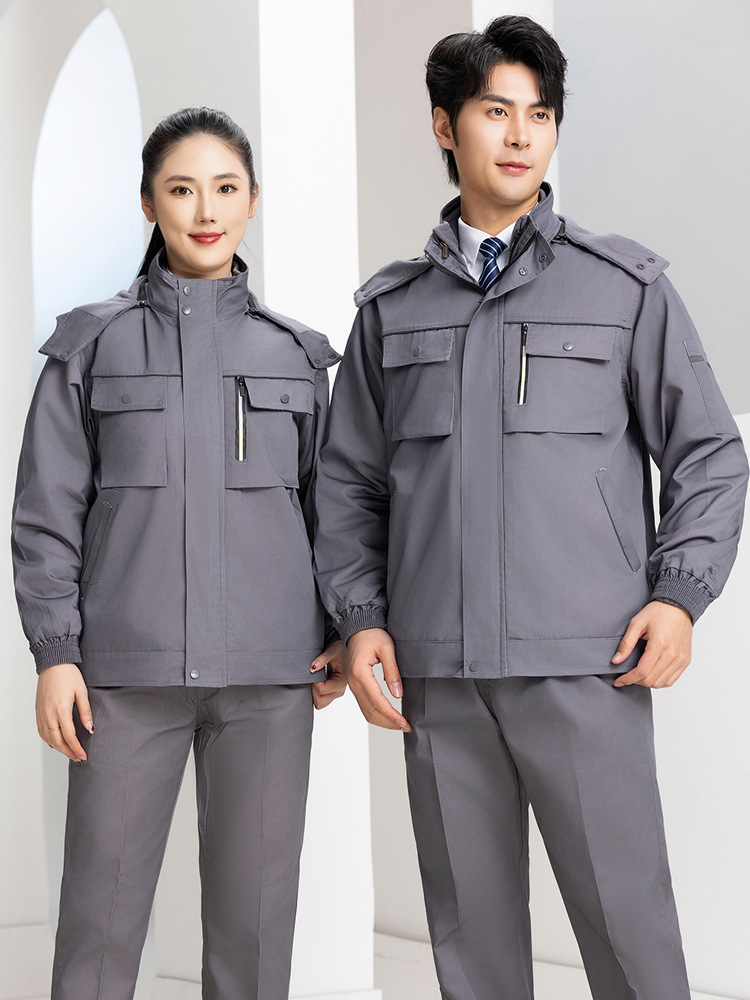 Fabricante al por mayor ropa de algodón ropa de trabajo agitación de lana desmontable revestimiento interior ropa de protección laboral hombre y mujer chaqueta engrosada invierno