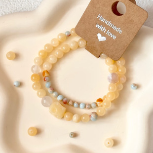 "Cheese Sweet" New Chinese Style Topaz Exquisite Beaded Bracelet Sweet Girly Bracelet for Women as a Gift for Best Friends