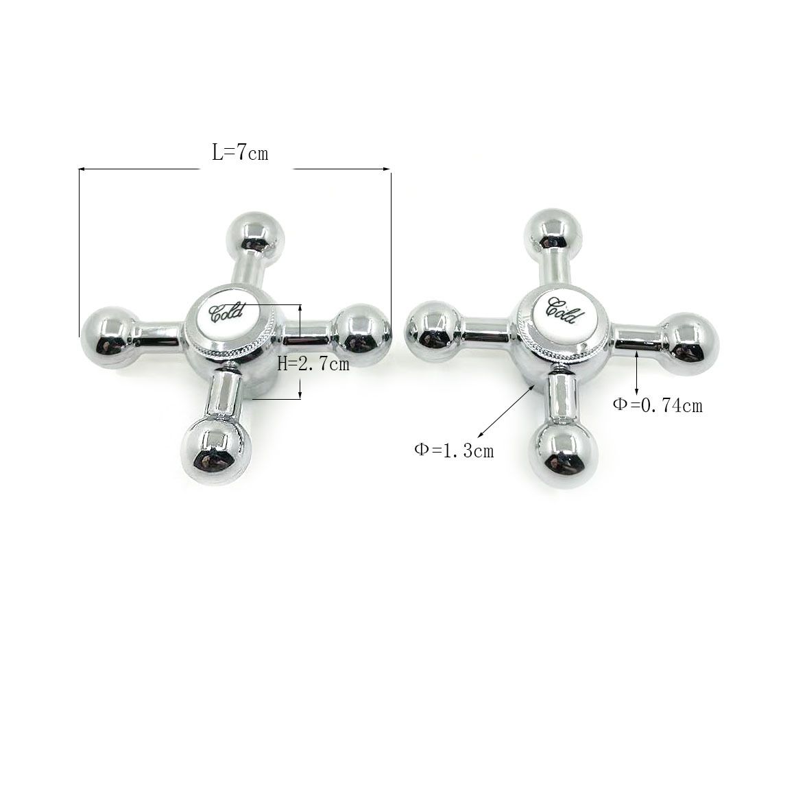 Manija Volante Cruzado para Grifo de Plástico ABS Galvanizado, Transparente para Válvula Triangular image 14