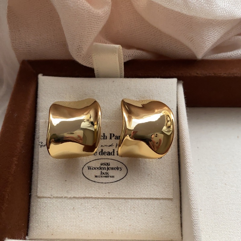 极简金属不规则金色耳钉耳环高端轻奢小众高级感气质精工精60起订|undefined