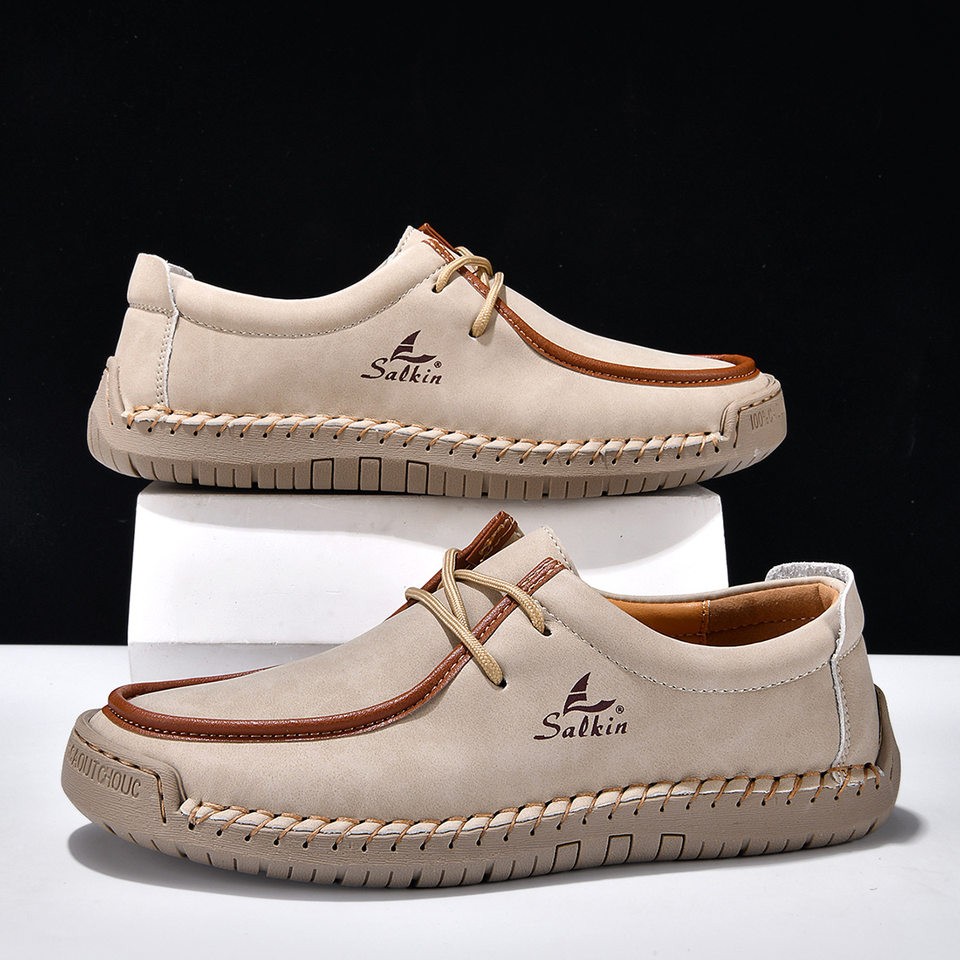 Giày lười unisex cỡ lớn 48, mũi tròn, mặt vải lanh, đế bằng gót thấp, dây buộc phía trước — 2801 Vàng kim, 2801 Xanh lá cây táo, 2801 Xanh đậm, 2801 màu xanh chi tiết 18