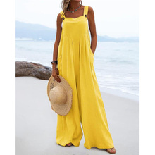 B 36908 Ethnic solid wide leg women's jumpsuit ����紿ɫ��
