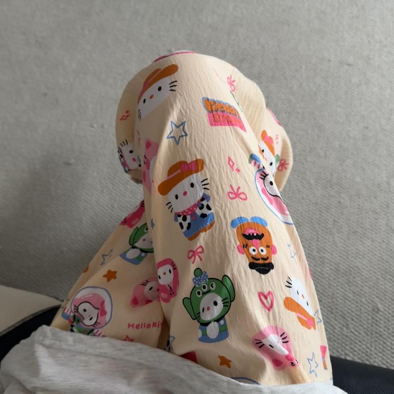 Primavera y verano · Pantalones de pijama casuales para mujeres pantalones a prueba de mosquitos rojos en línea 2025 nuevos pantalones caseros para llevar