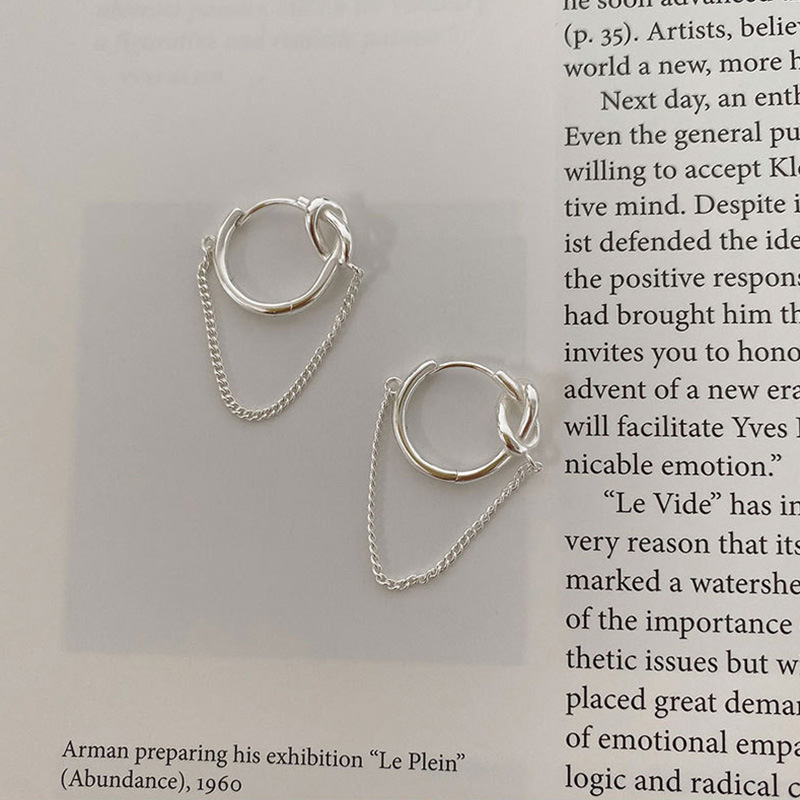 Earrings for Women with Unique Design, Knotted Hoops, Cool and Stylish, Minimalist Style, Trendy Influencer Fashion, Chain Ear Cuffs