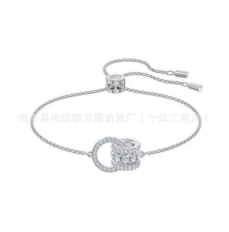 双环白钻转运珠手链【白金色】