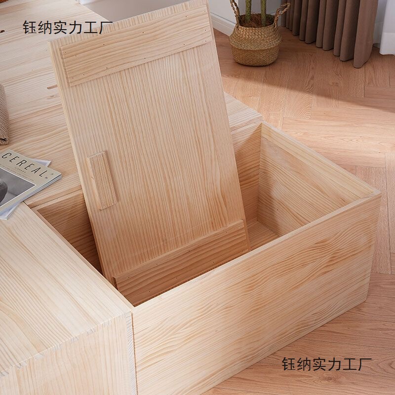 Tatami Wooden Box Bed, Solid Wood Box Storage Box, Rectangular Storage Box, Widened Splicing Cabinet Bed Box