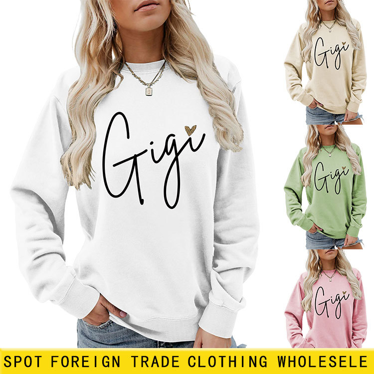 European and American ebay independent fashion Gigi leopard print small love women loose plus size sweater wholesale cross-border foreign trade