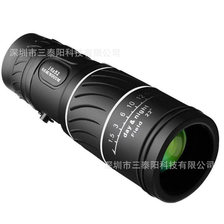 厂家批发16*52单筒望远镜 高倍高清微观夜视望远镜便携户外演唱会