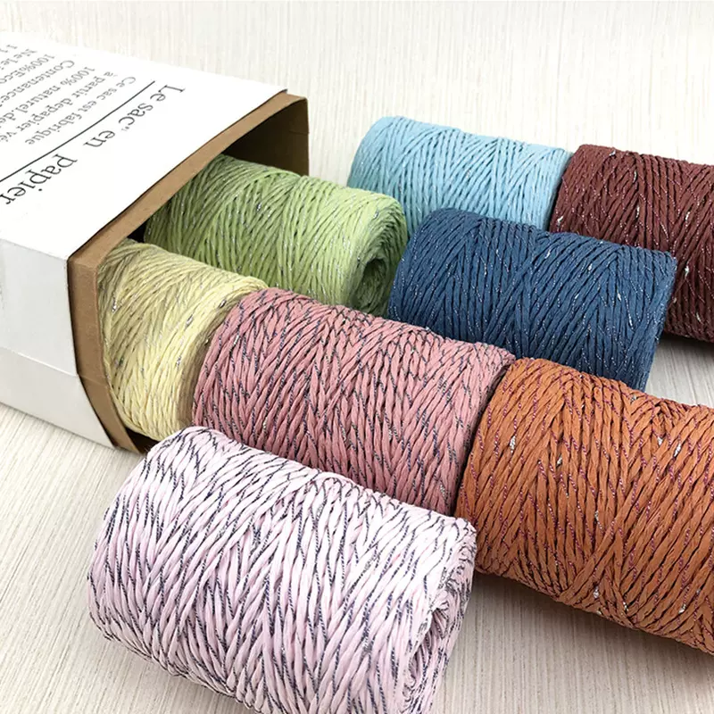 银点点纸绳小卷筒约100g左右每卷 手工DIY编织包包帽子原材料绳子