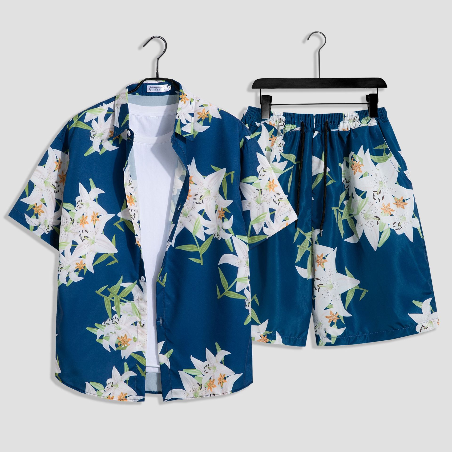 Herren Hawaii Set Blumenhemd Und Shorts Für Den Strand_voghion.com