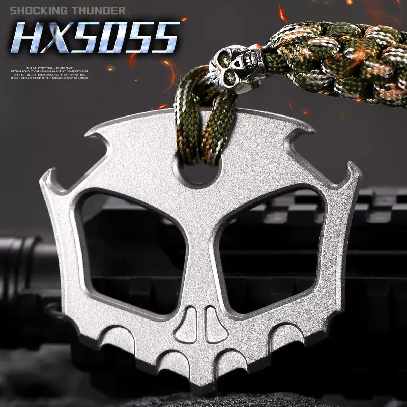 跨境专供现货合金指虎edc户外便携迷你防身工具用品车载破窗器锤