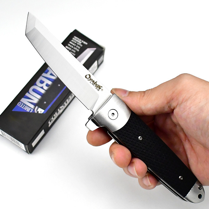 冷钢防身折刀便携厂家直供轴承快开野外战术刀随身锋利户外折叠刀