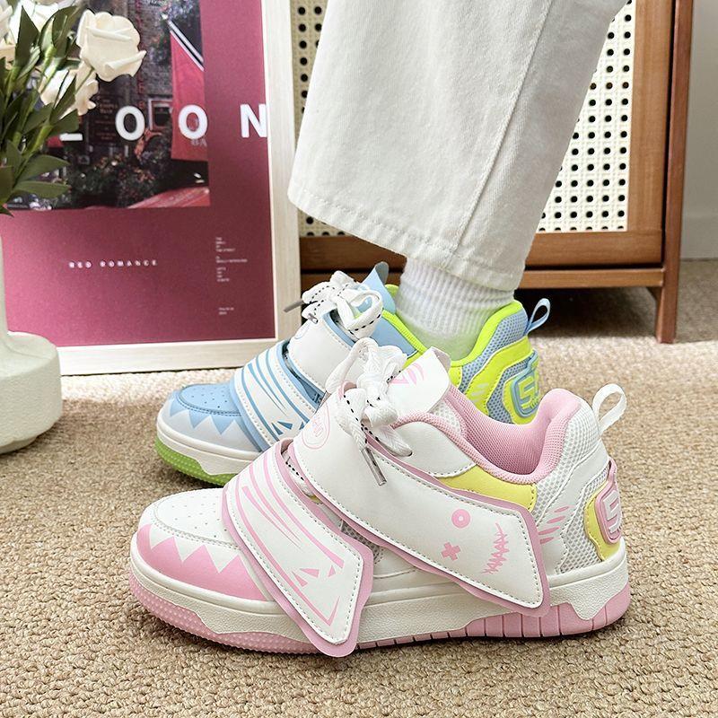 Guochao ins viento dopamina tiburón skate zapatos de suela gruesa tide ulzzang pareja casual zapatos deportivos de pan para hombre