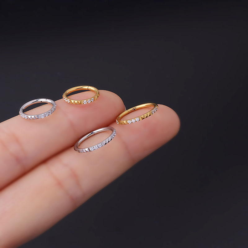 Unisex Fashion Circle Stainless Steel Nose ring Plating Inlay Zircon