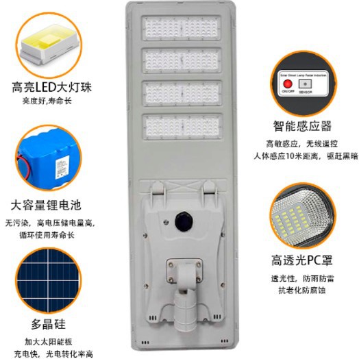 Lámparas solares exclusivas transfronterizas Caso de ingeniería de carreteras urbanas Perfil integrado Farola solar de aluminio