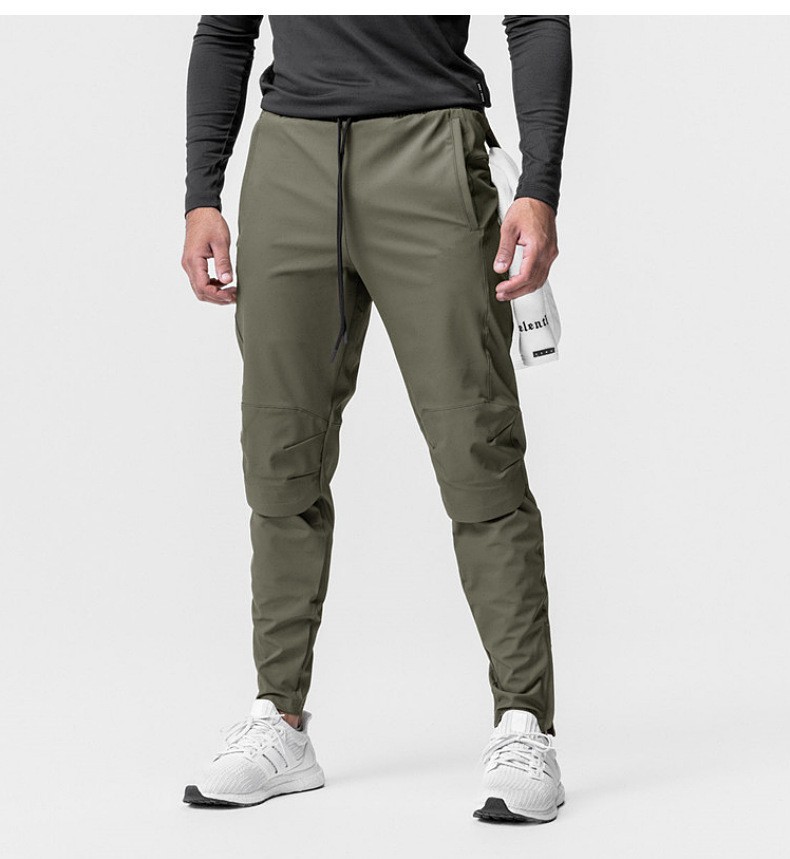 Comercio exterior nuevos Pantalones deportivos de seda de hielo Pantalones deportivos de verano de los hombres de secado rápido de fitness pantalones casuales sueltos atados al tobillo