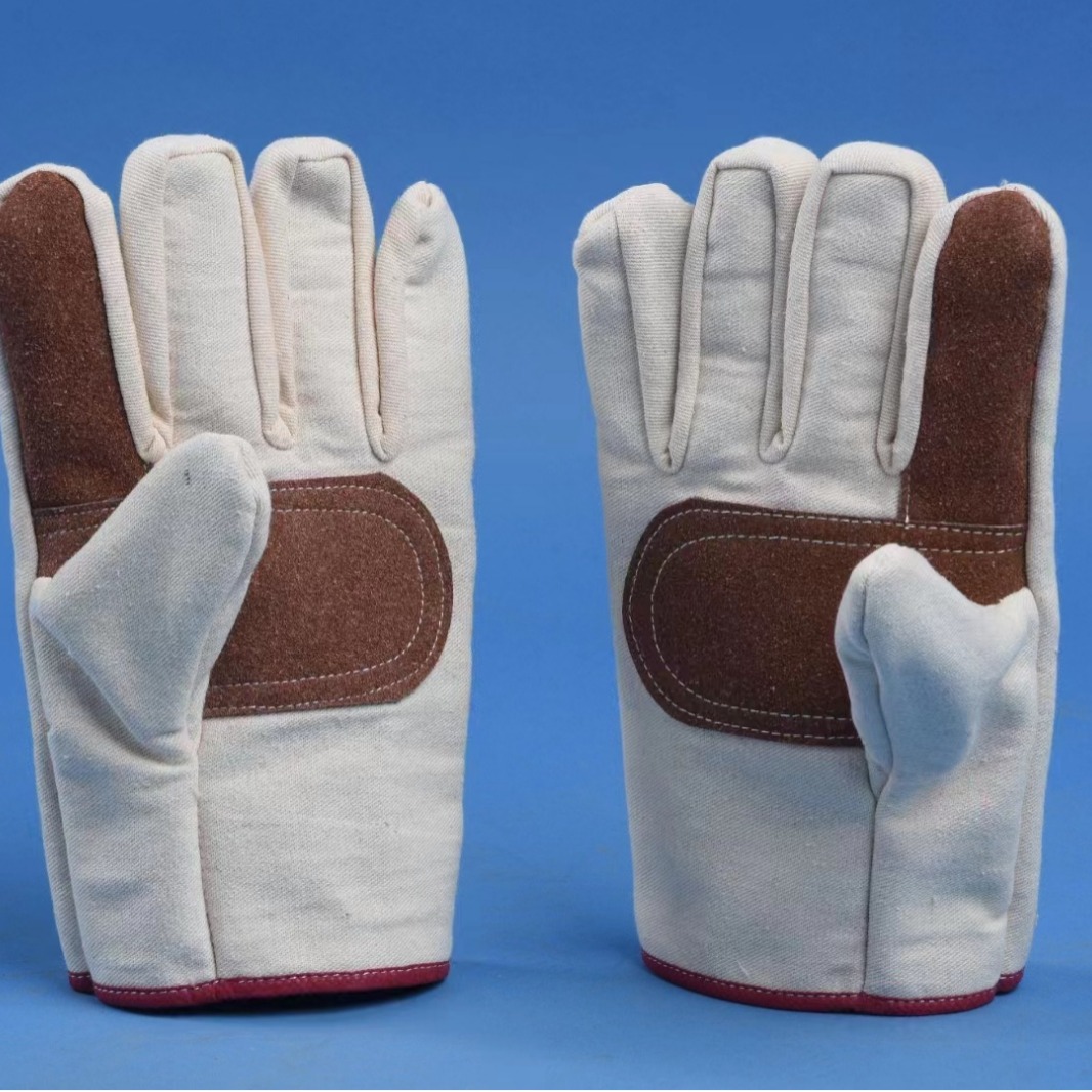 帆布手套劳保手套双层24道线手套铁路复合手心加皮耐磨电焊煤矿加