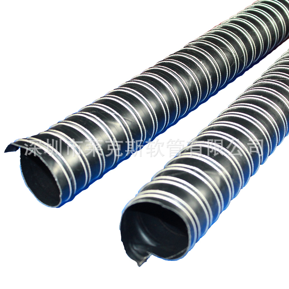 耐高温矽胶风管阻燃耐300度风管黑色矽胶风管红色矽胶风管厂家发