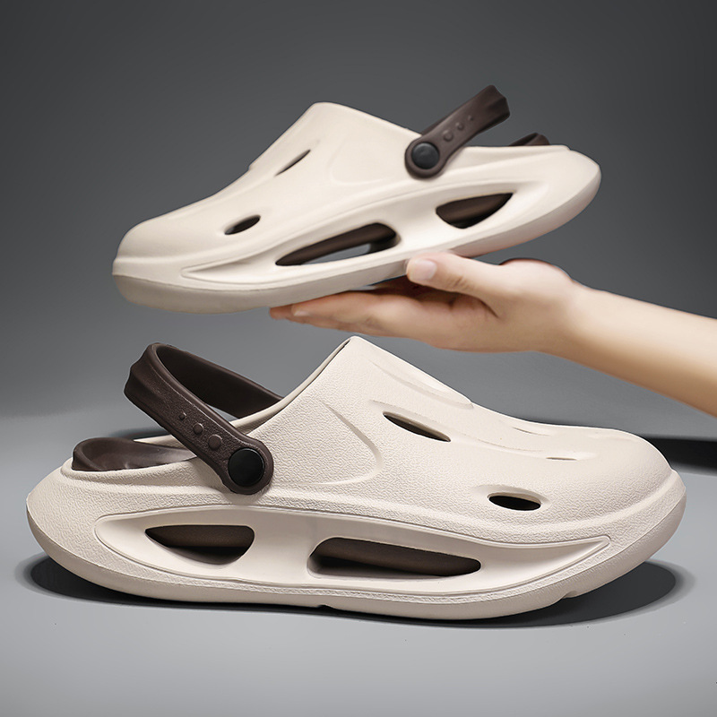 New plus size EVA rubber thickened double-layer color soft bottom hole shoes men's in stock wholesale a generation of hair