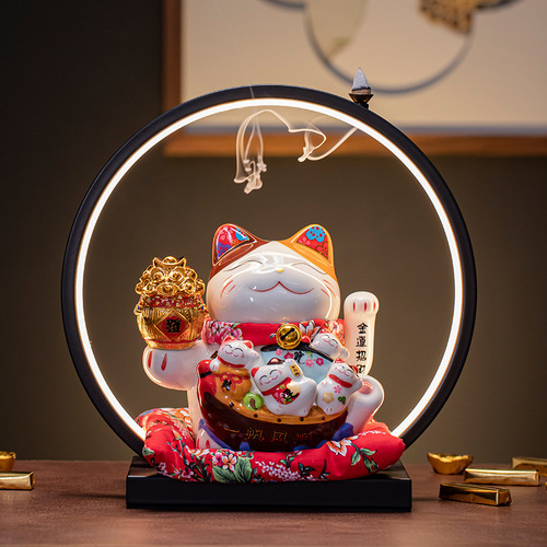 Lucky cat ornaments large electric shaker cashier home store opening gift ceramic ornaments automatic beckoning