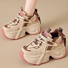 春季单鞋2024春款女鞋厚底内增高运动老爹鞋子女春夏季百搭温州鞋