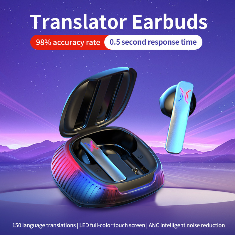 Nuevo traductor de auriculares Bluetooth inteligente B18 transfronterizo, interpretación simultánea, llamada Bluetooth, escuchar canciones, traducción Bluetooth