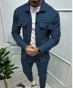 Herrenbekleidung 11 Farben Modeanzug 2 Stück Herrentrend Frühling und Herbst Qualität Baumwolle dicke Freizeitjacke Hosen Größe_voghion.com