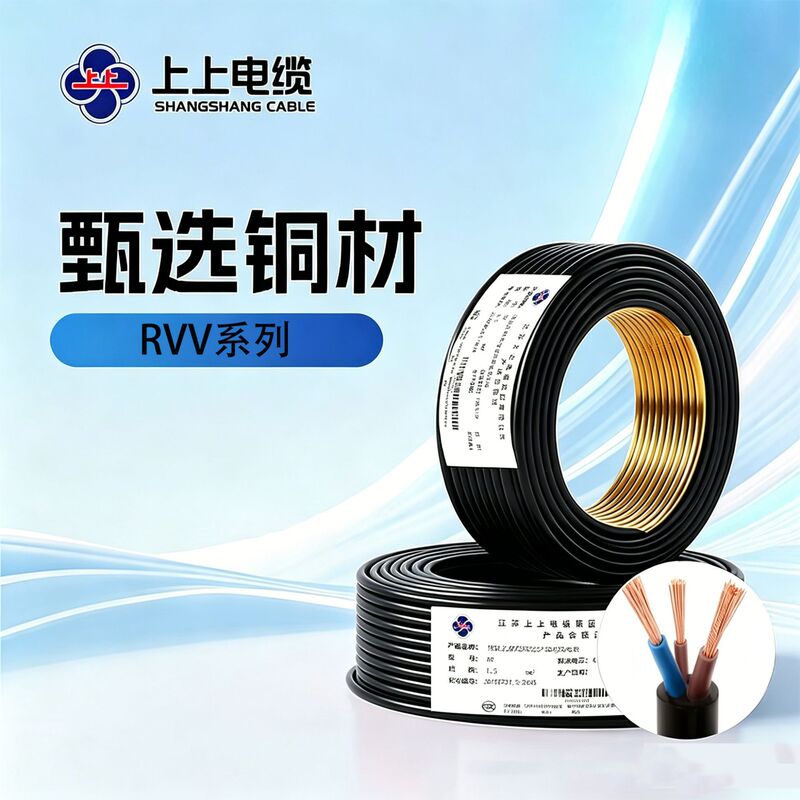 National Standard Rvv Sheathed Cable Pure Copper Multi-Core Power Cable Industrial Engineering Rvv3*2.5