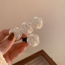 复古山茶花发夹一字夹气质温柔百搭刘海夹头饰发卡成人发夹侧边夹