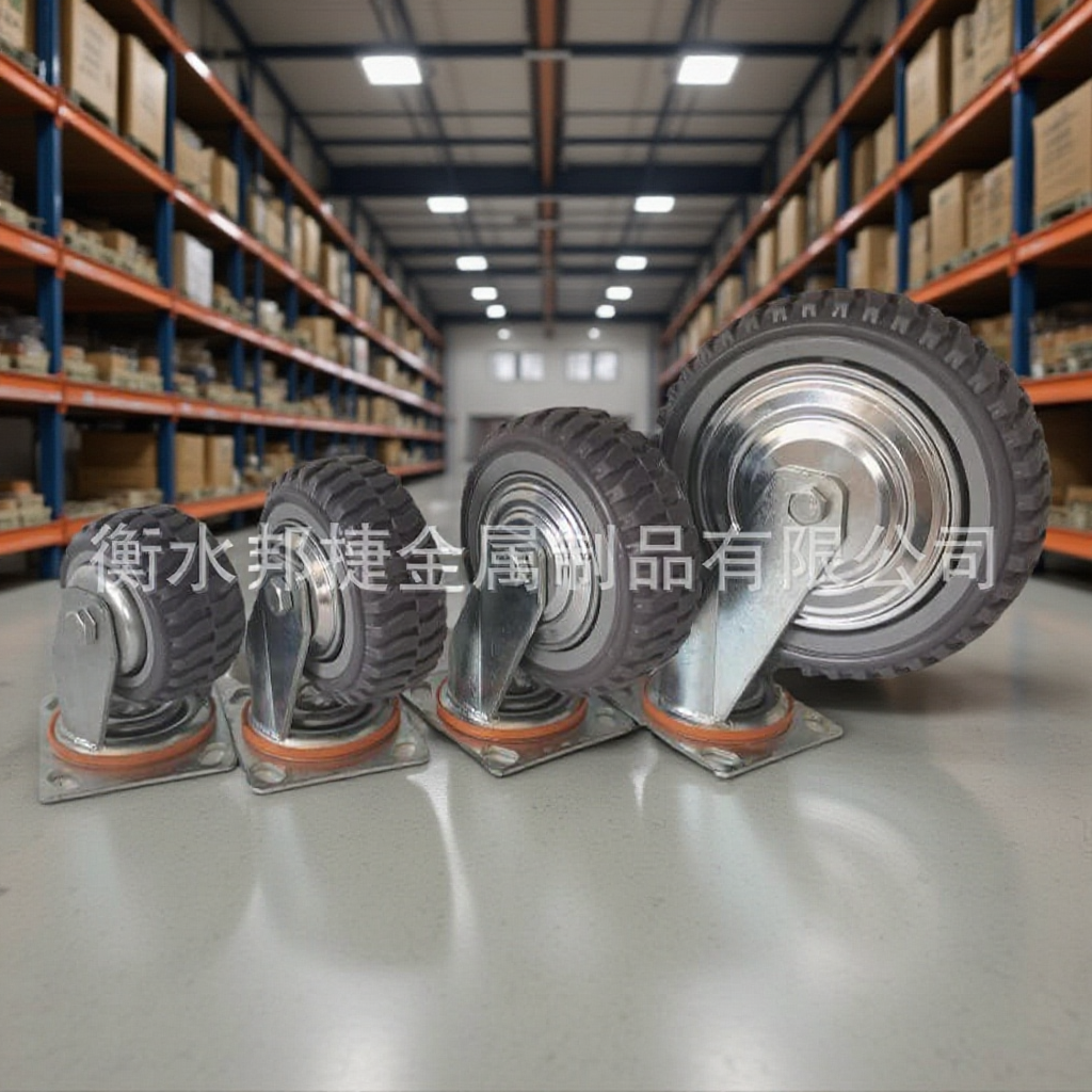 脚轮灰烽火聚氯乙烯PVC万象带刹车轮子工厂推车机械设备重型承重