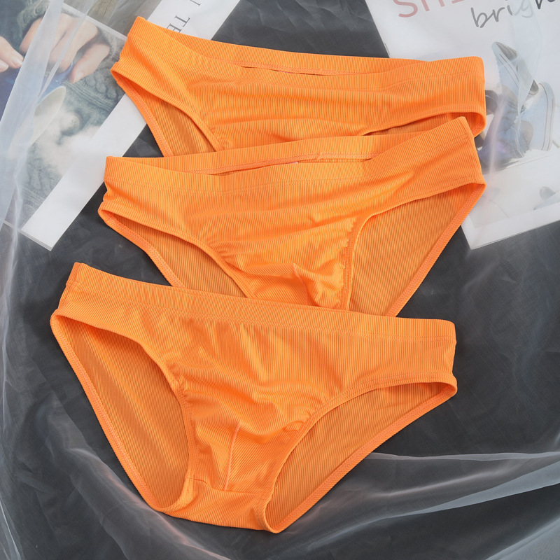 Men's Ice Silk Briefs Youth Soft Sexy High Elastic Summer Thin Comfortable Breathable Shorts Cross-border Underwear
