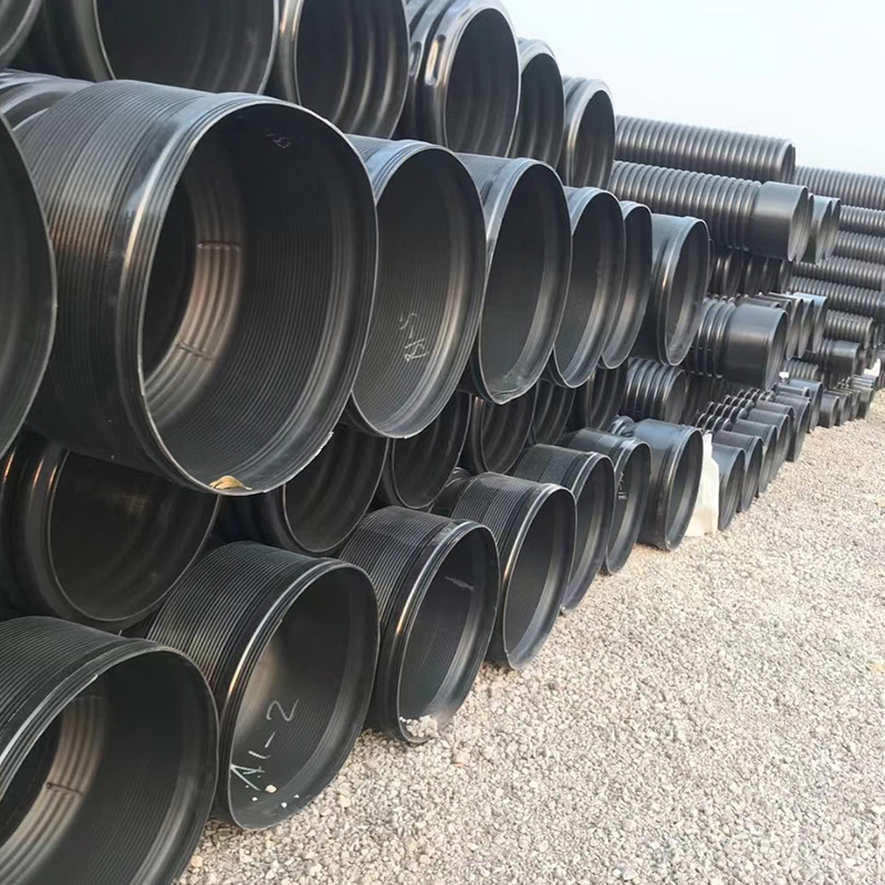 HDPE双壁波纹管排水管排污管300 400 500埋地钢带增强螺旋管