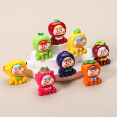 現品四代8色の果物の子樹脂車載アクセサリーdiyデスクトップ置物キーホルダーブラインドバッグ部品