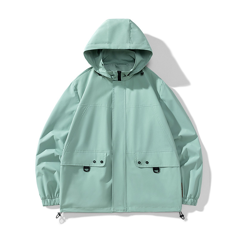 Men's Clothing men's jacket windproof and waterproof solid color windbreaker hooded sports spring and autumn couple jacket mountaineering clothes_voghion.com