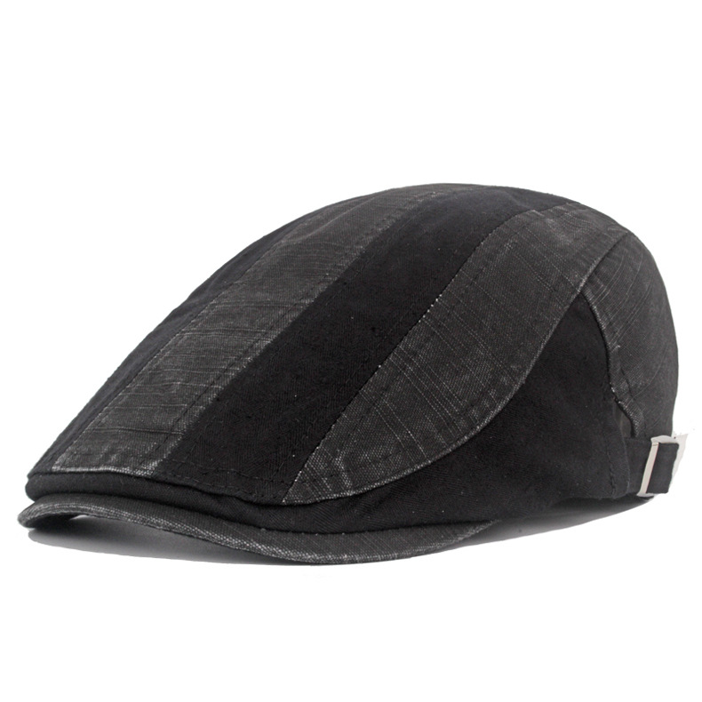 168g Weight Beret Hat Hats Type Holiday Occasion Cotton Material Color Block Pattern Spring&Summer Season Men's Gender Casual, Sports Style Flat Eaves Rim Men's Casual Sports Color Block Flat Eaves Beret Hat 无