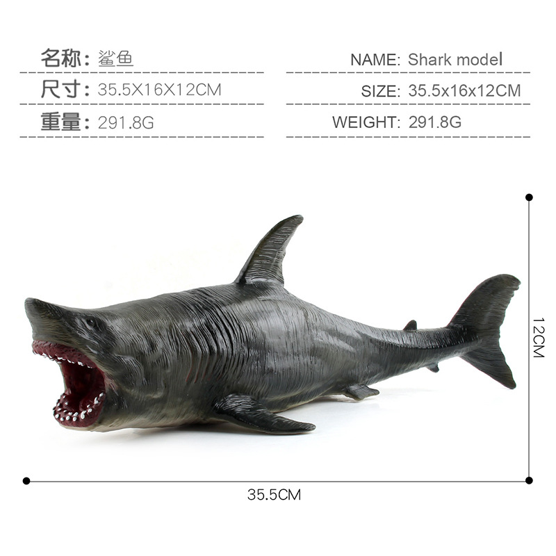 Juguete para niños tiburón de simulación tiburón blanco grande tiburón de dientes giratorio tiburón hueco modelo de animal marino simulación vida marina