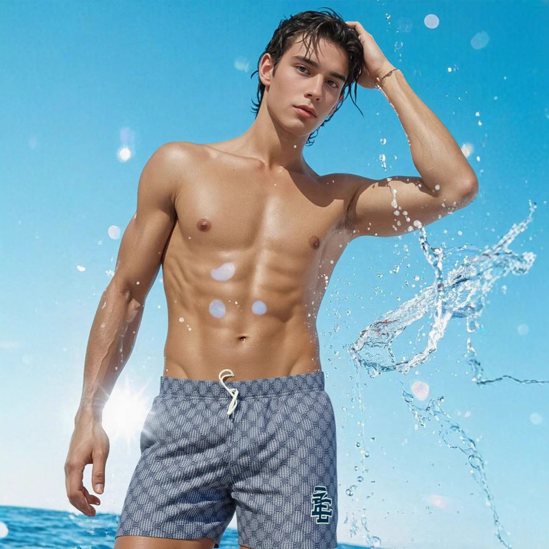 New Summer Men's Casual Shorts DIY Custom Transfer Pattern Breathable Mesh Sports Pants Cross-Border Hot Style